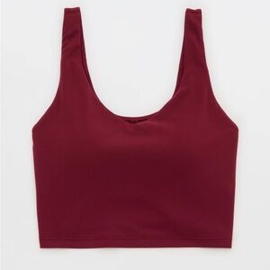 NWT AERIE Deep Cherry Red Longline Sports Bra/Tank Top